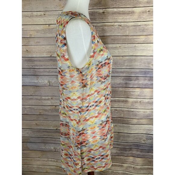 Cabi Womens Medium 760 Avery Tunic Kaleidoscope Top Sheer Geometric Blouse - Picture 8 of 11